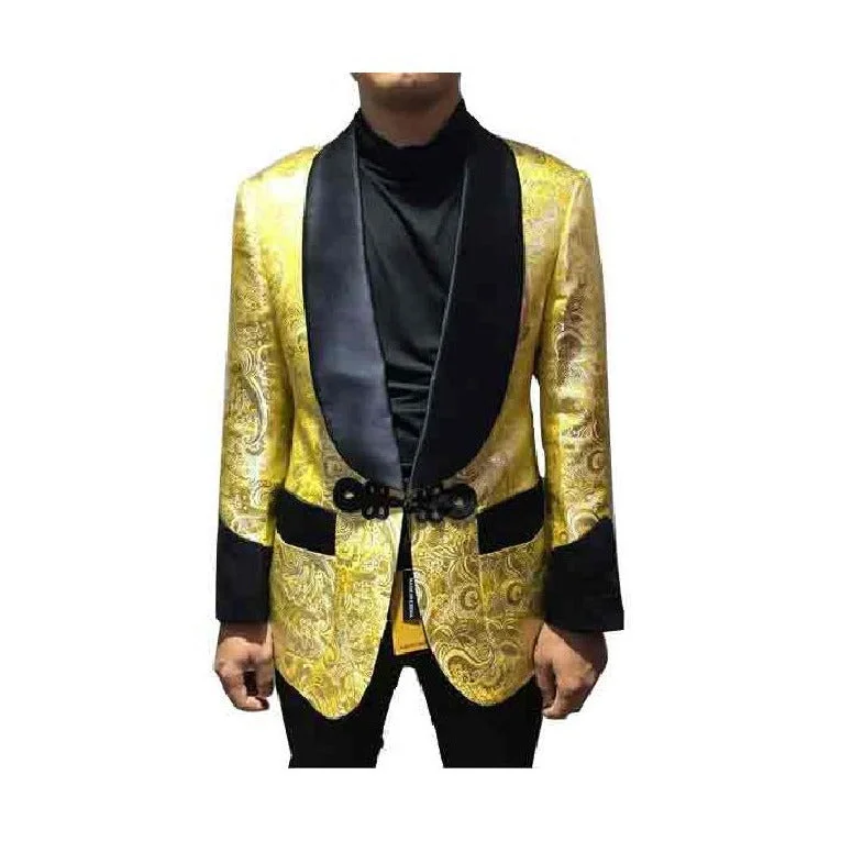 Alberto Nardoni Gold Floral Shiny Sport Coat Tuxedo