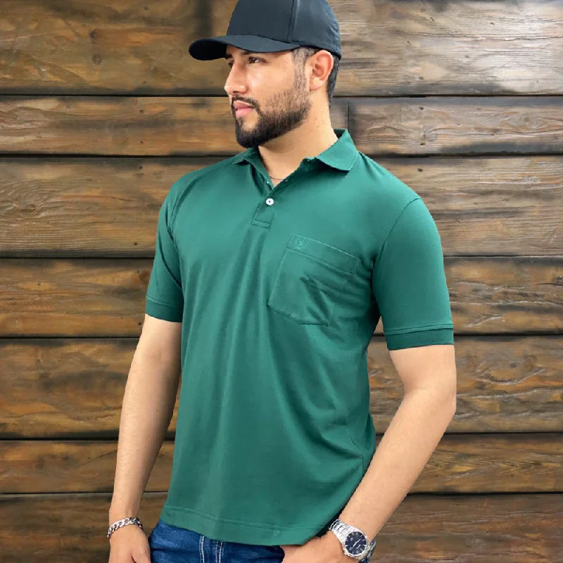 Starr Mens Solid Short Sleeve Polo Shirt - SWSLPSS23-HGREEN