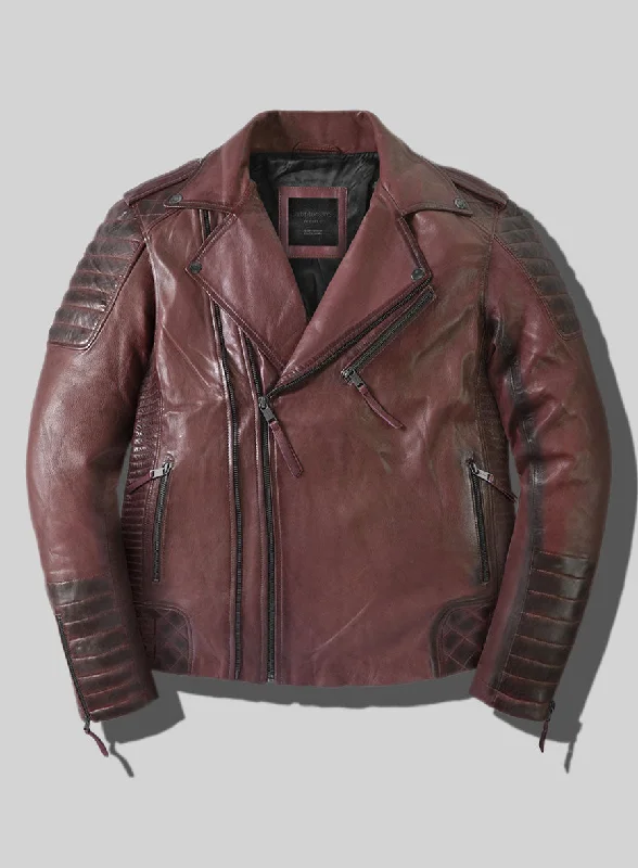 Outlaw Burnt Maroon Leather Jacket