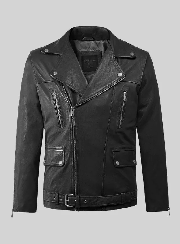 Resolute Black Biker Leather Jacket