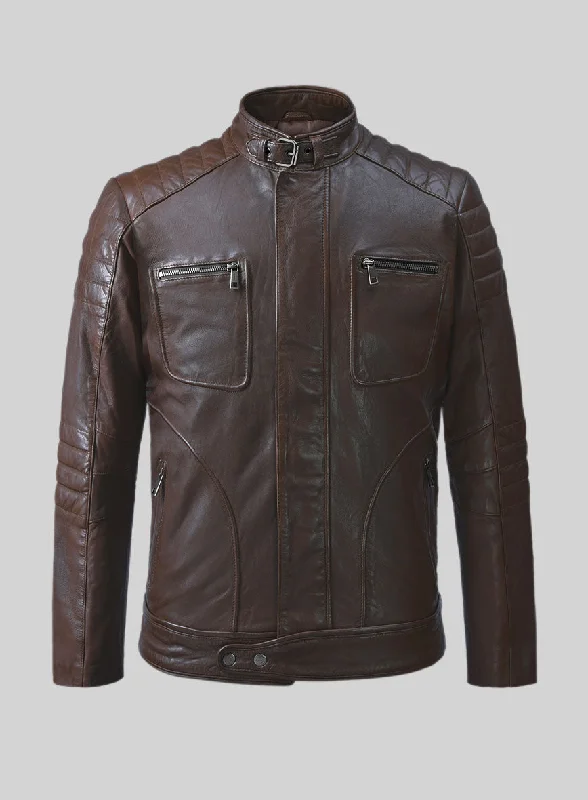 Ignite Moto Brown Leather Jacket