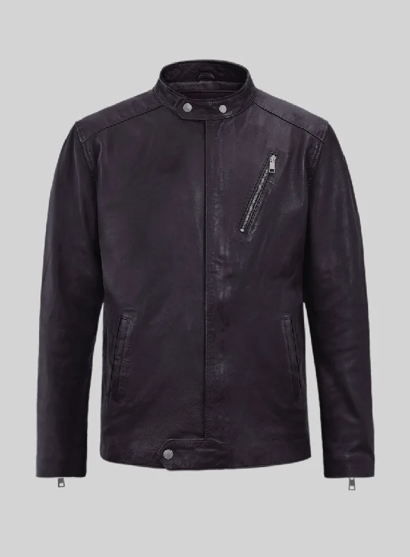 Dune Drifter Purple Biker Leather Jacket