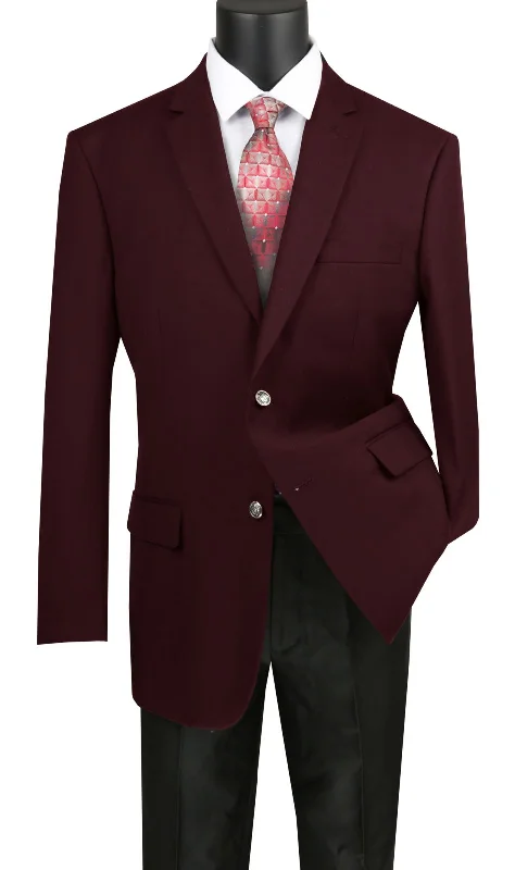 Vinci Men Sport Coat B-TR-Burgundy