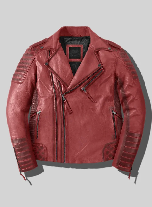 Outlaw Burnt Red Leather Jacket