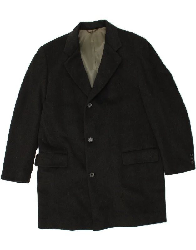 VINTAGE Mens Overcoat UK 42 XL Black