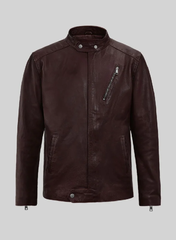 Dune Drifter Burgundy Biker Leather Jacket