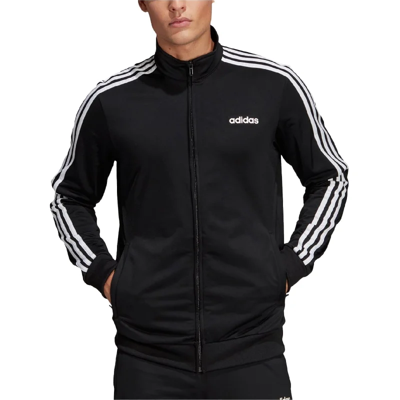 Adidas Mens Essential 3 Stripe Track Jacket, Black, Small