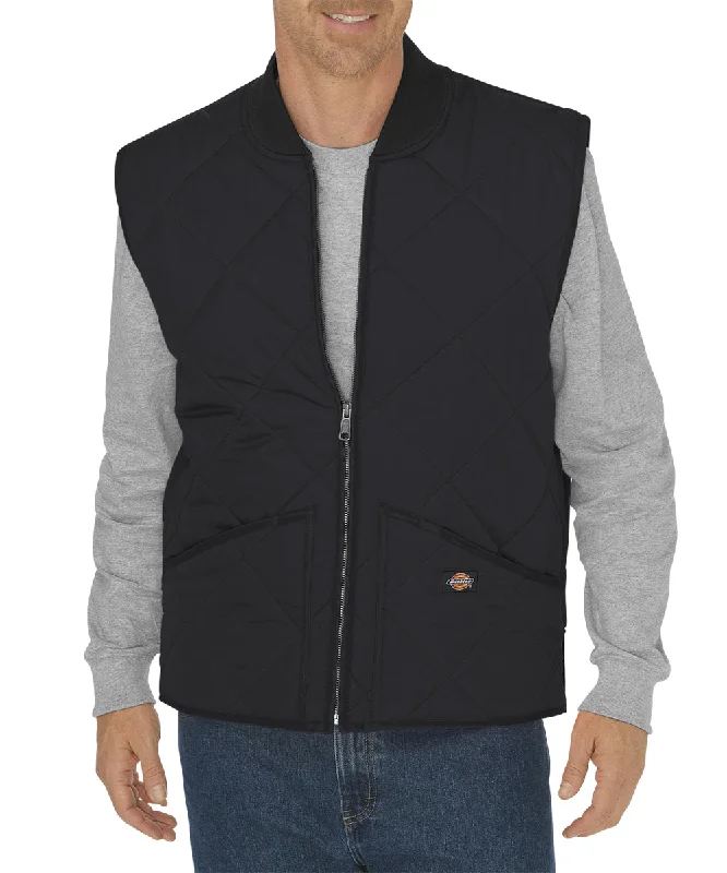 Dickies Diamond-Quilted Nylon Vest - Black