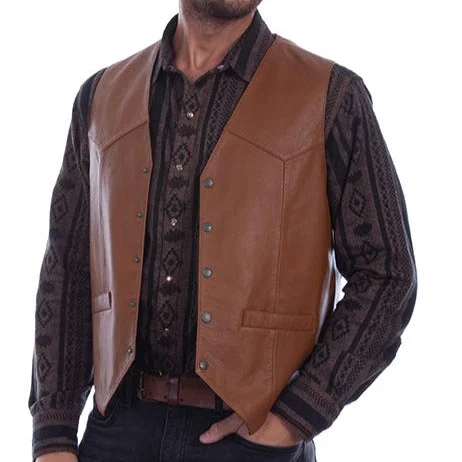 Scully Men's Lamb Vest In Saddle Tan