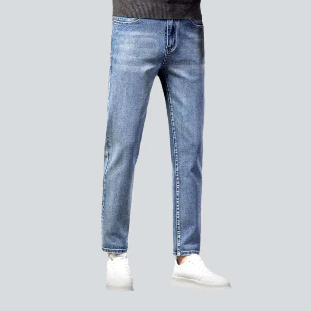 Tapered stonewashed jeans
 for men