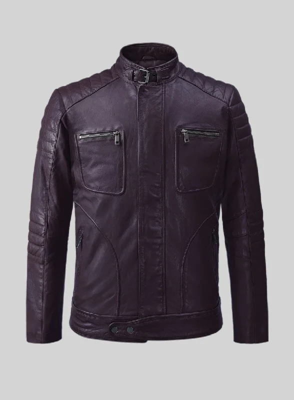 Ignite Moto Purple Leather Jacket