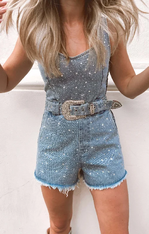 Spears Romper ~ Embellished Indigo