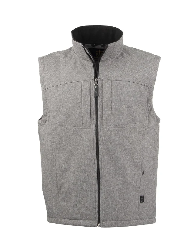 STS Ranchwear Mens Weston Heather Gray Poly/Spandex Softshell Vest