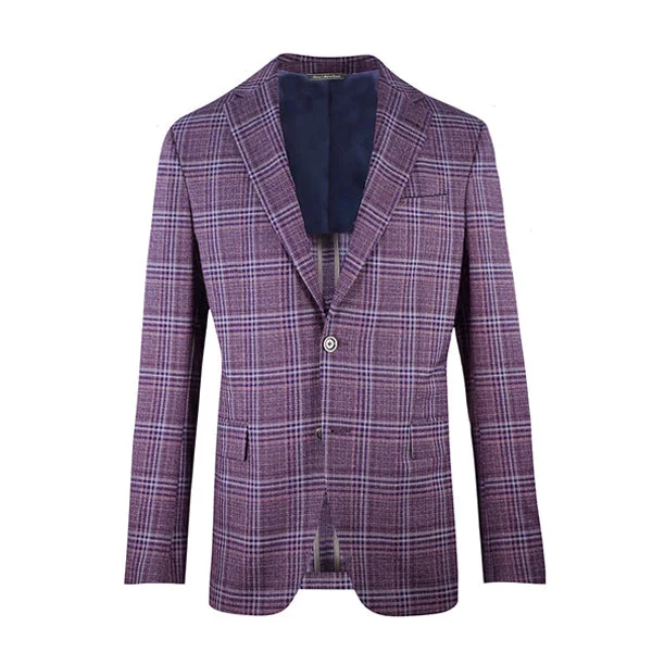 Berry Plaid Midland Wool Blazer