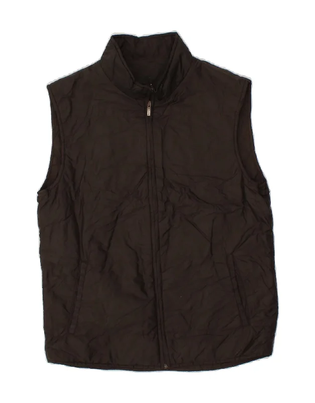 MASSIMO DUTTI Mens Gilet EU 46 Small Brown Polyamide