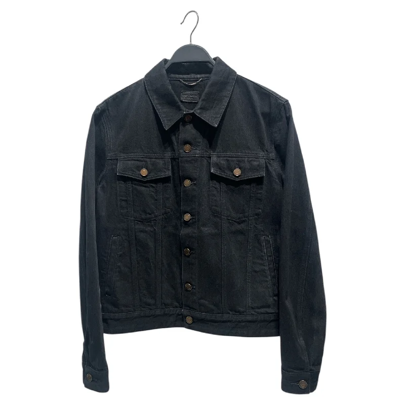 SAINT LAURENT/Denim Jkt/S/Denim/BLK/Single Breasted/DENIM JACKET