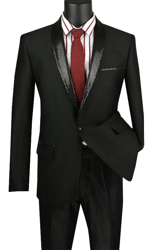 Vinci Men Sport Coat BSQ-3-Black