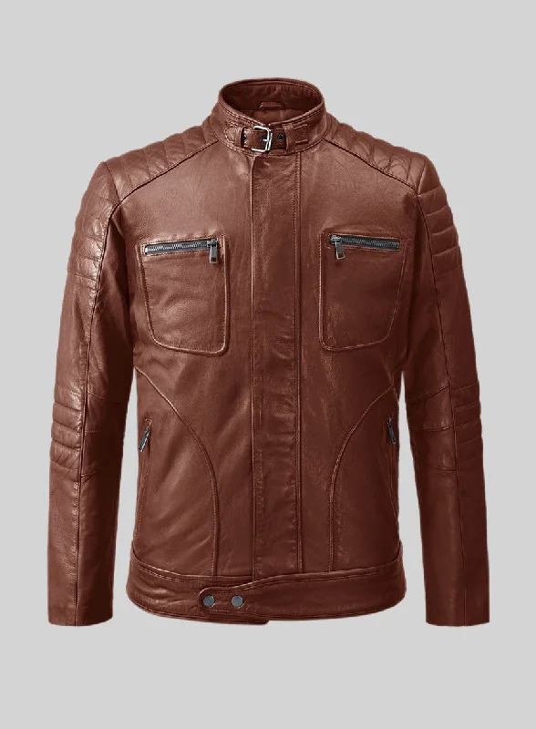 Ignite Moto Tan Leather Jacket