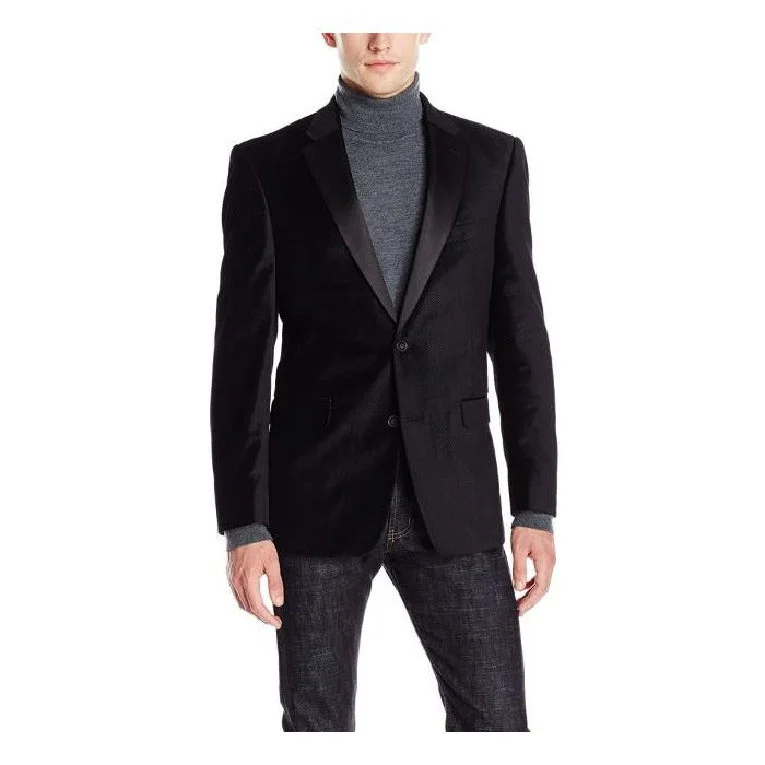 Black Big And Tall Velvet Sport Coat