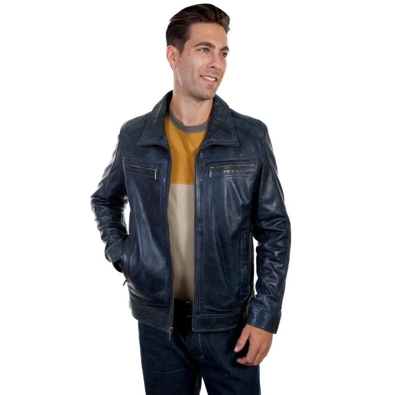 Scully Western Jacket Men Tailored Lamb Zip Closure Point Collar F0_42