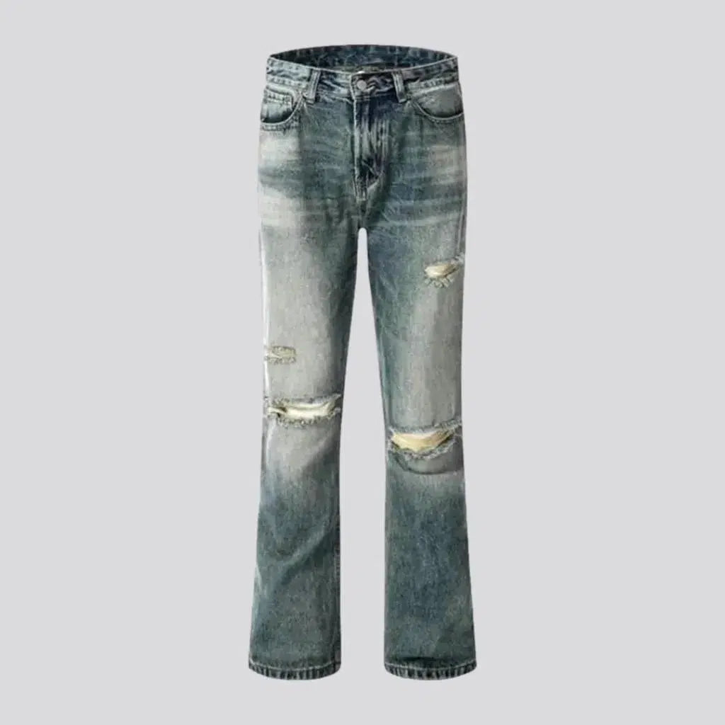 Distressed bootcut jeans
 for men