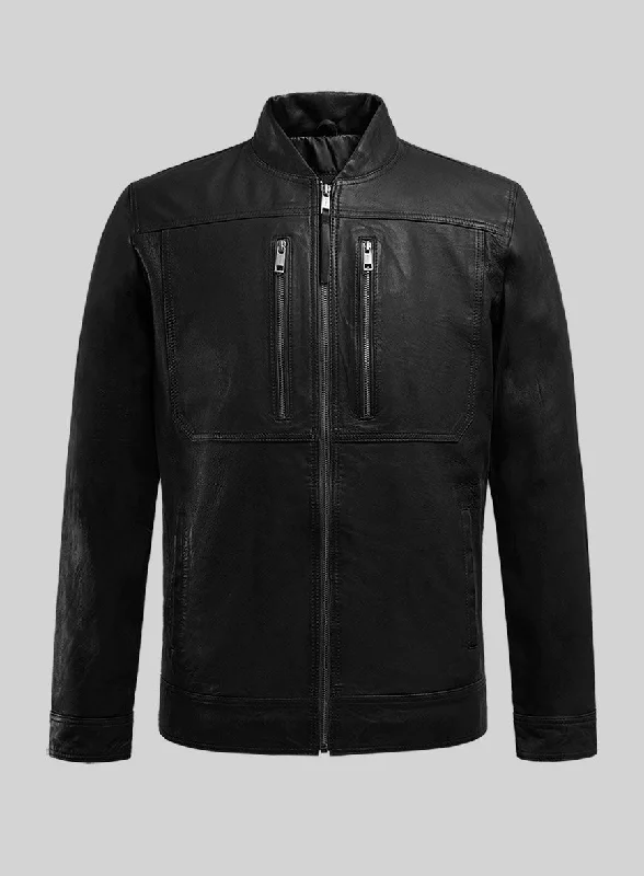 Galeforce Black Biker Leather Jacket