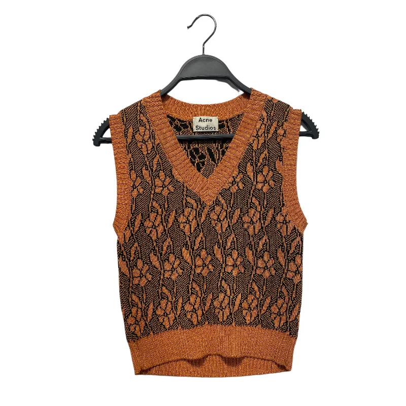 Acne Studios/Knitted Vest/XS/Floral Pattern/ORN/FLOWER-JACQUARD VEST