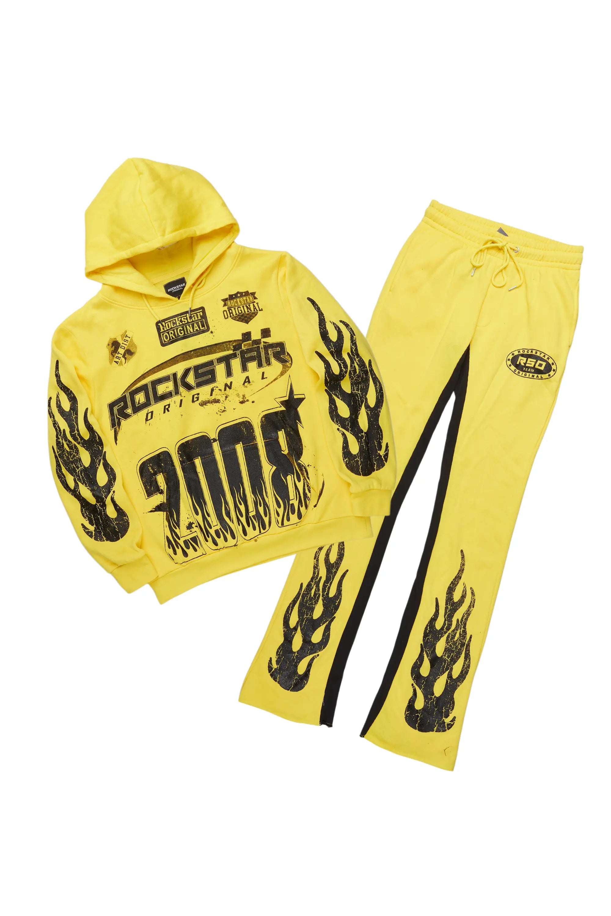 Amos Yellow Hoodie/Baggy Track Pant Set