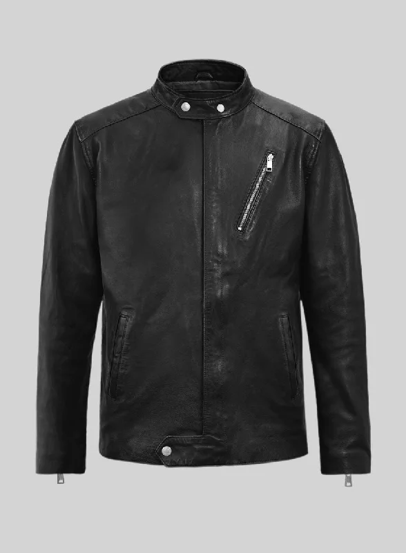 Dune Drifter Black Biker Leather Jacket