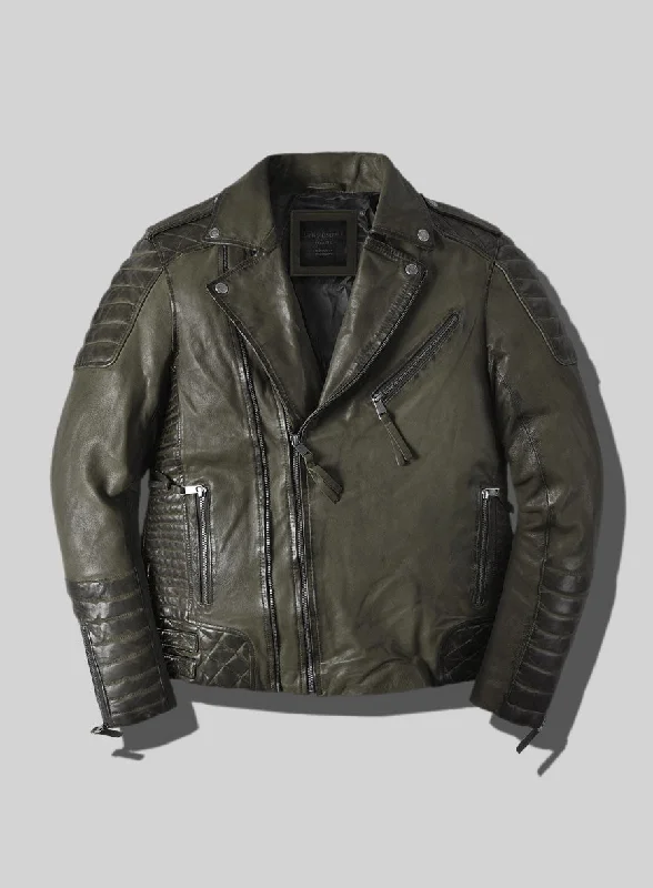 Outlaw Burnt Olive Leather Jacket