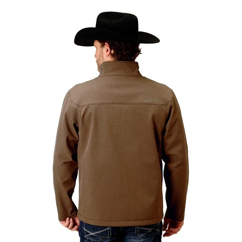 Roper Western Jacket Mens Technical Zip Brown 03-097-0780-0617 BR