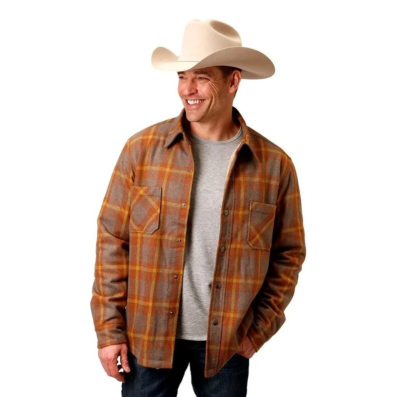 Tin Haul Western Jacket Mens Wool Sherpa Orange 10-097-0119-0720 OR