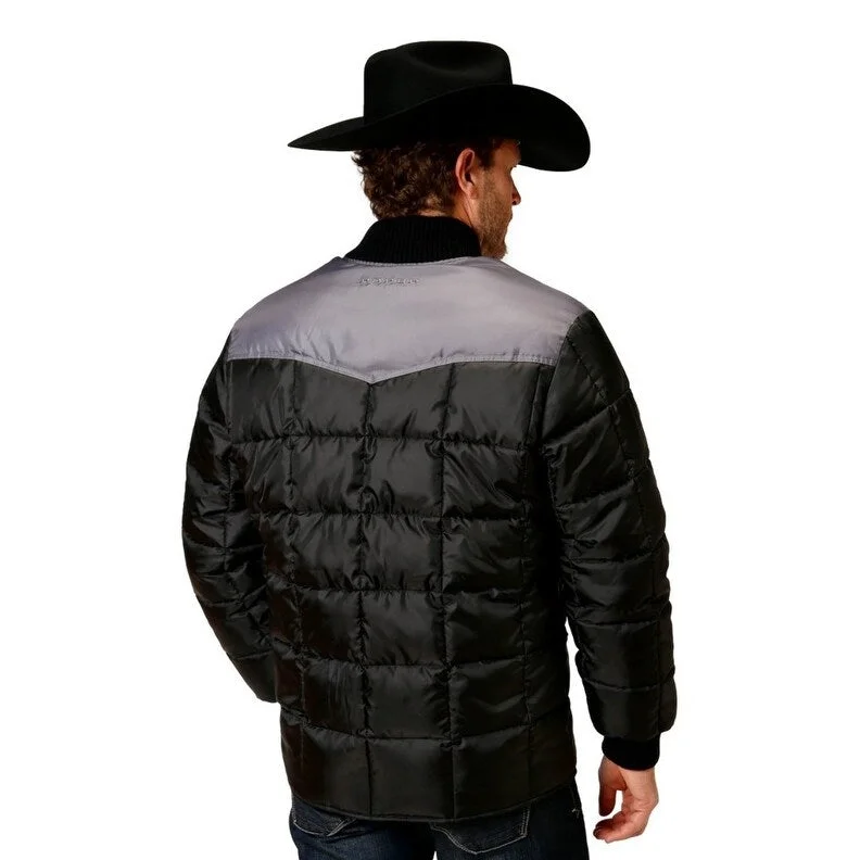 Roper Western Jacket Mens Poly Fill Zipper Black 03-097-0761-0528 BL