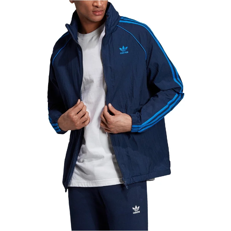 Adidas Mens Originals Hooded Windbreaker Jacket, Blue, Large