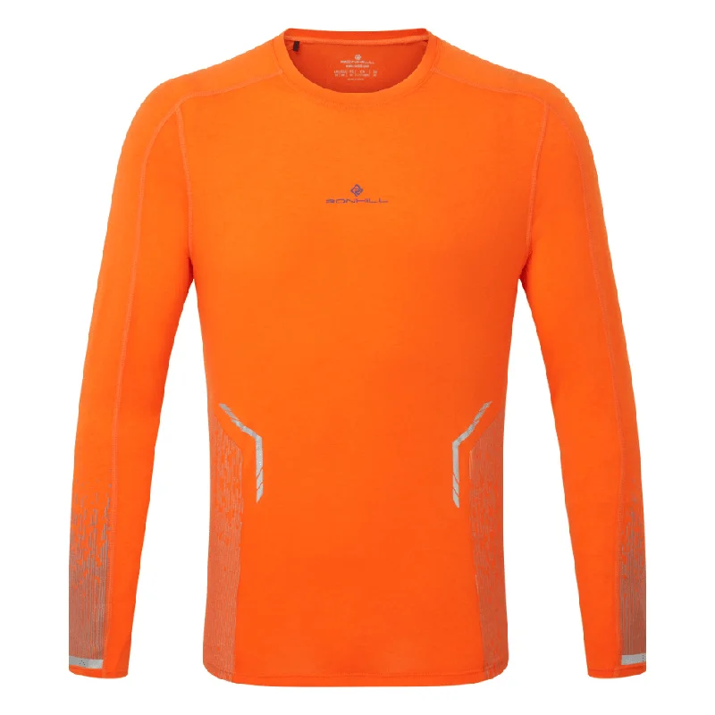 Ronhill Men's Tech Reflect Long Sleeved Tee in Cardinal Orange/Reflect AW24