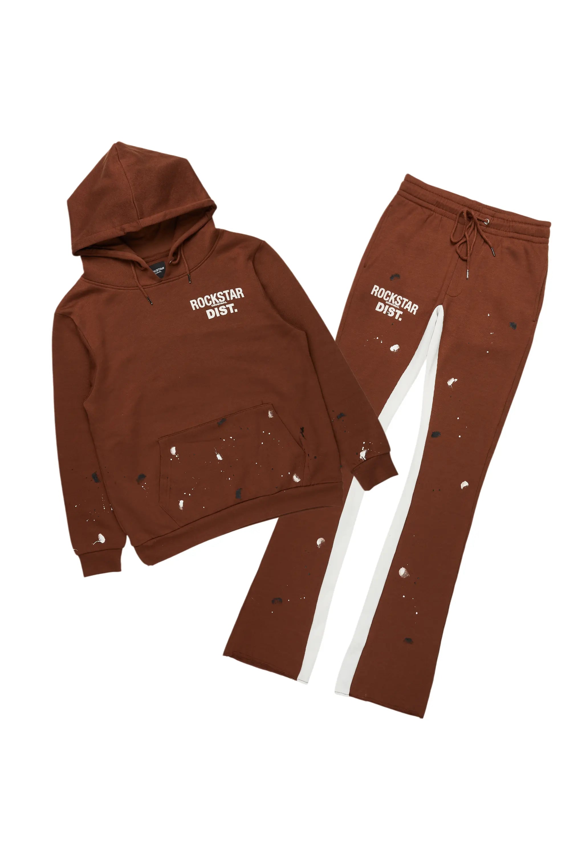 Jaco Brown Hoodie Baggy Fit Pant Track Set