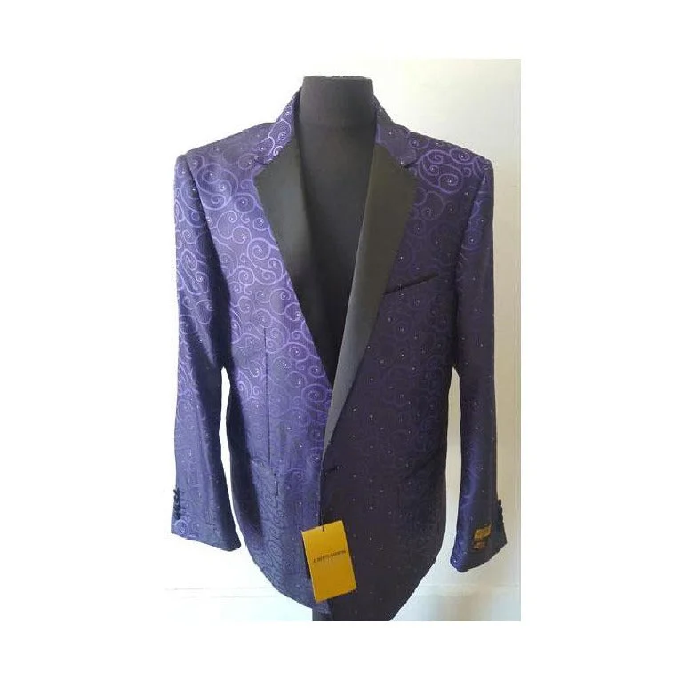 Alberto Nardoni Purple Notch Lapel Floral Sportcoat