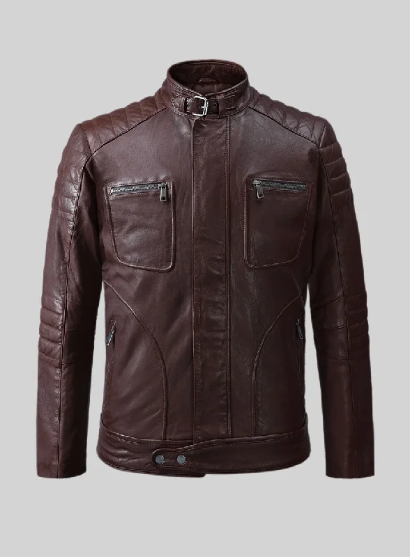 Ignite Moto Burgundy Leather Jacket