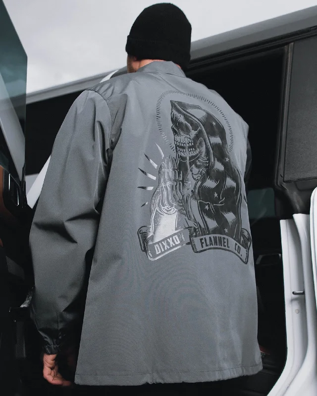 Santa Muerte Coaches Jacket - Gray