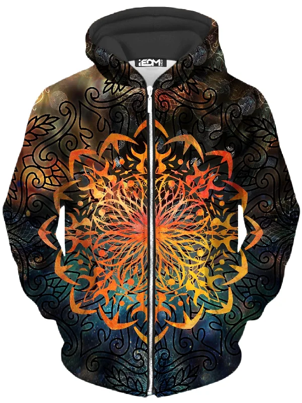 Fire Ornament Unisex Zip-Up Hoodie