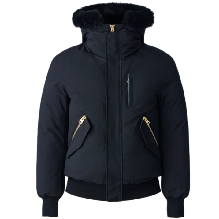 DIXON-BX Black 2-in-1 Nordic Tech Down Bomber With Lack Fox Fur Blk/Blk/Gold Zipper