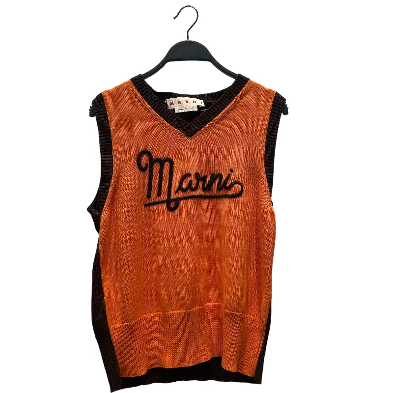 MARNI/Knitted Vest/44/Graphic/MLT/cursive logo brw/org