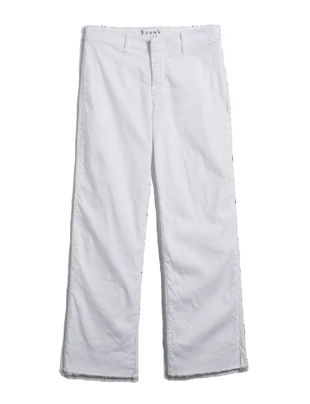 FRANK AND EILEEN - KINSALE TROUSER IN PERFORMANCE LINEN WHITE