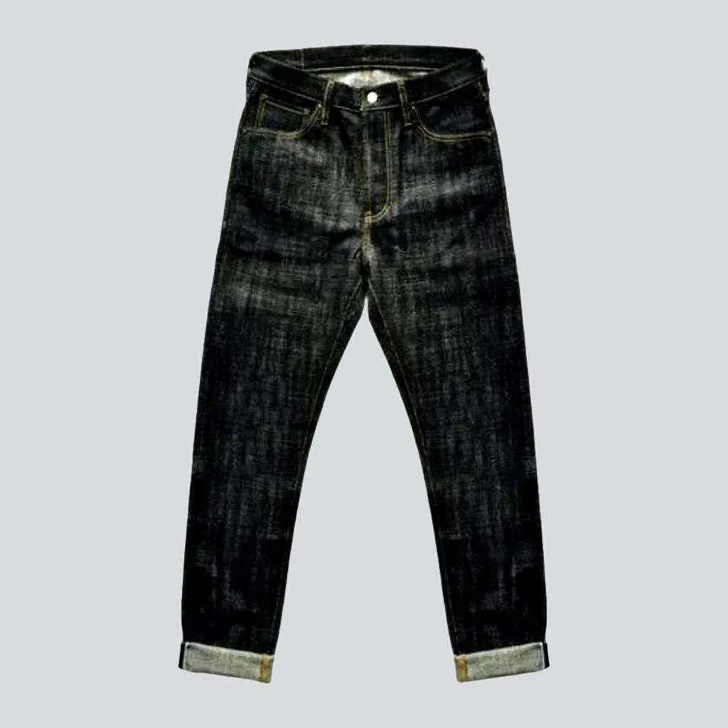 High-waist 16.5oz selvedge jeans
 for men