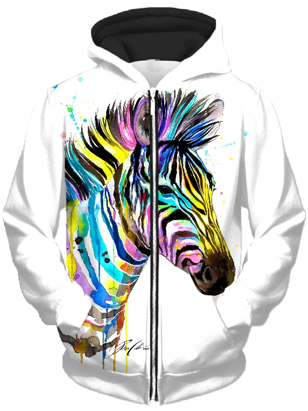 Zebra Bunt Unisex Zip-Up Hoodie