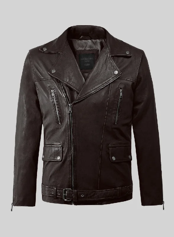 Resolute Brown Biker Leather Jacket