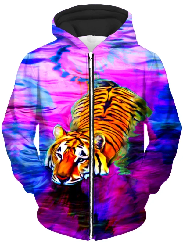 Water Tiger Unisex Zip-Up Hoodie