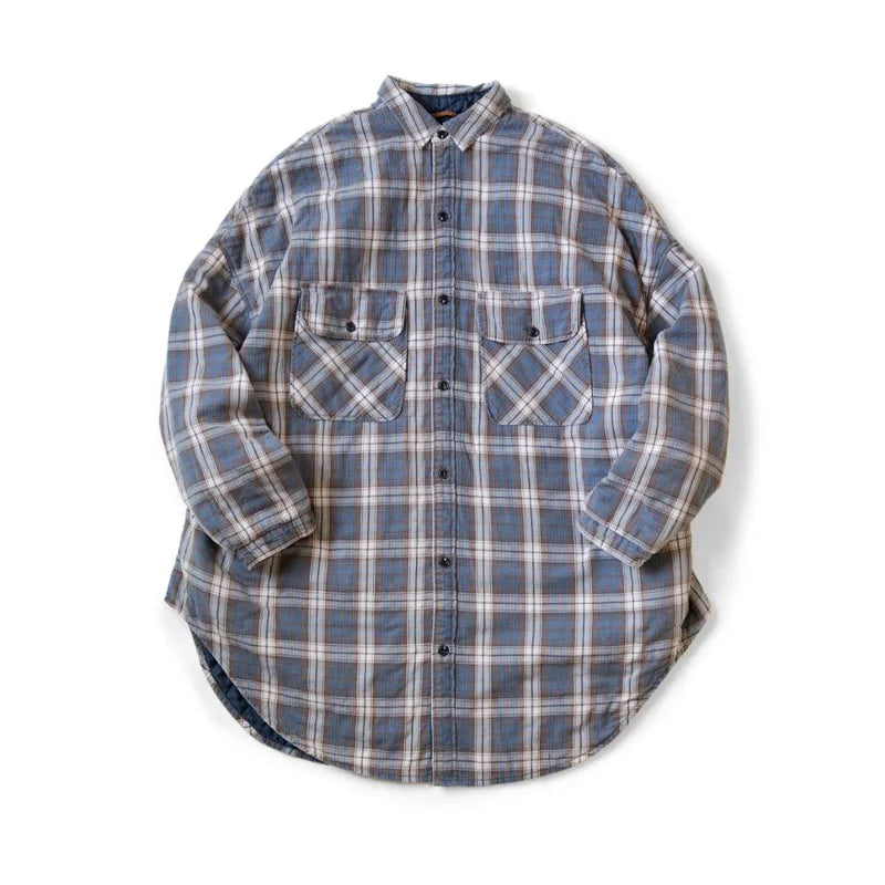 Casual Warm Plaid Mid Length Cotton Jacket with Long Sleeves