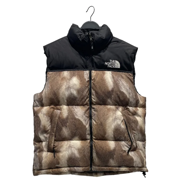 Supreme/THE NORTH FACE/Puffer Vest/M/Animal Pattern/Polyester/BEG/ Fur Print nuptse