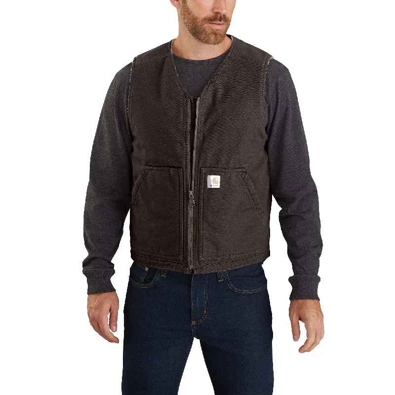 Relaxed Fit Washed Duck Sherpa-Lined Vest